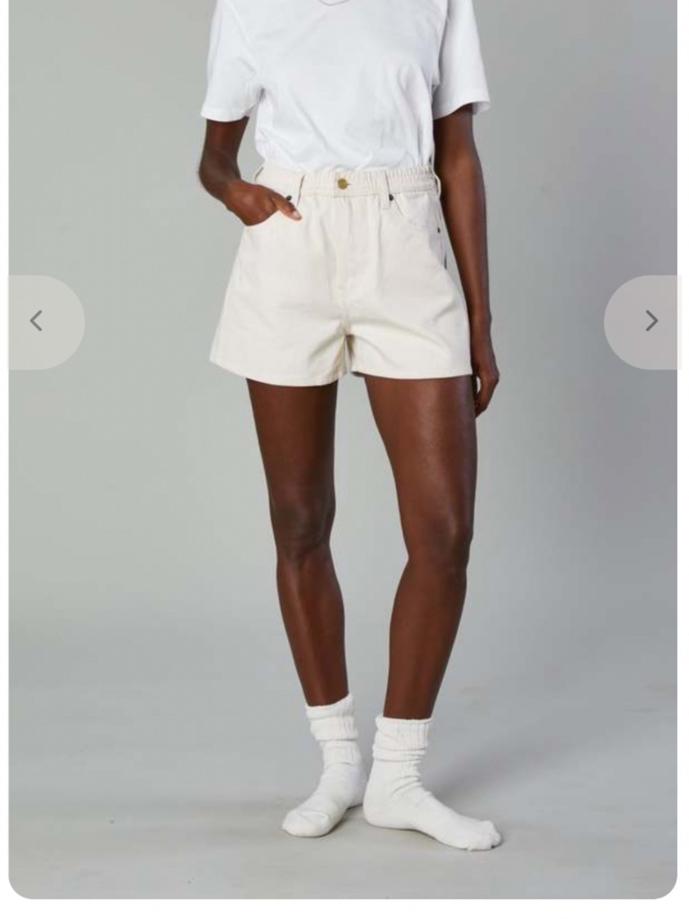 Still Here NY Ames Denim shorts , Bone , 27